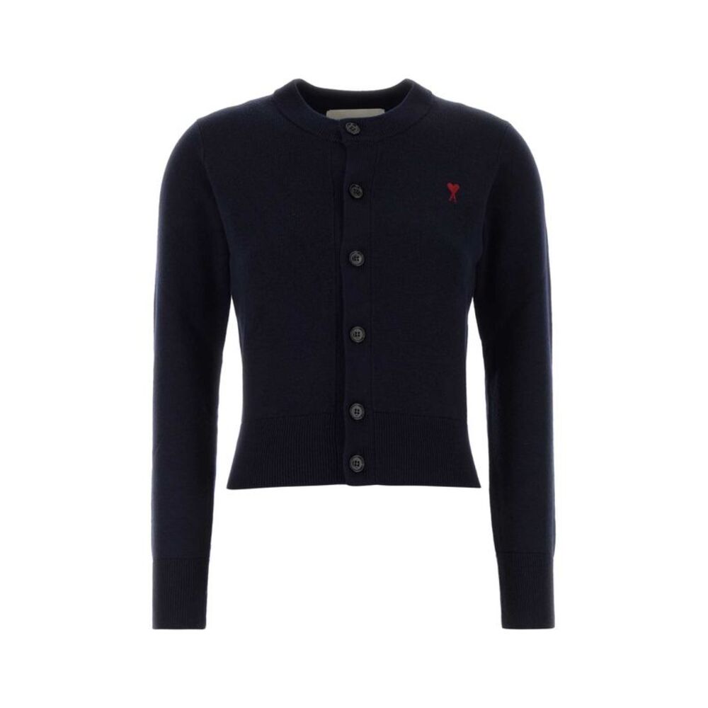 Ami Women Navy Blue Wool Cardigan
